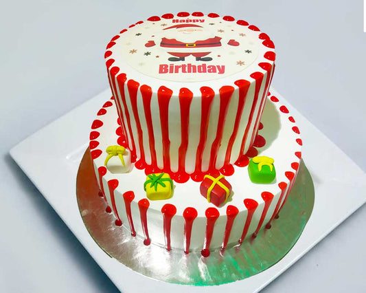Christmas Designer Cake - 2 tier