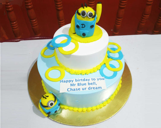Minion Birthday Cake - 2 tier