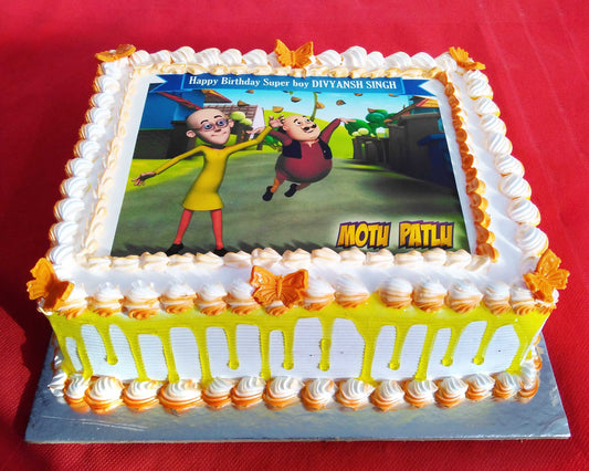 Motu Patlu Square Cake