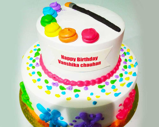 Paint Brush Designer Cake - 2 tier