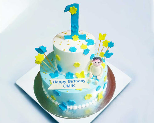 First Birthday Cake D3 - 2 tier