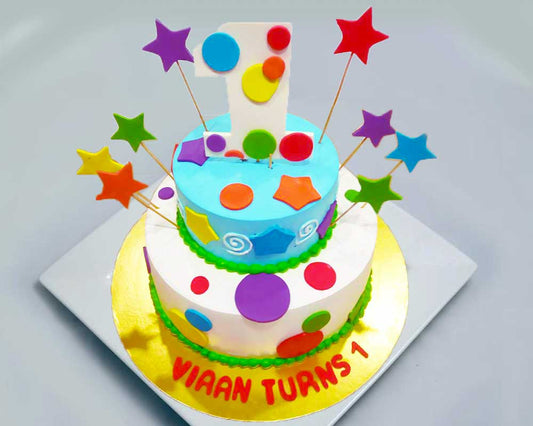 First Birthday Cake - 2 tier