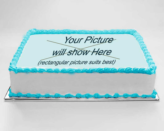 Photo Cake Rectangle - Blue